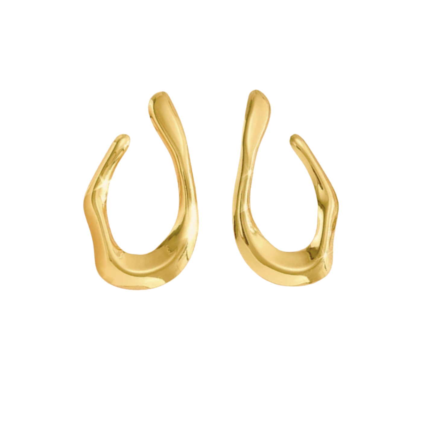 Boucles d'oreilles demi lune dorée